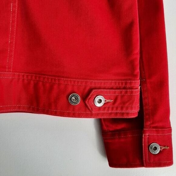 NORTHERN REFLECTIONS Classic Button Down Jean Jacket Red Sz M - Picture 9 of 10